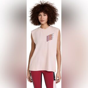 P.E Nation Overtake organic cotton tank in candy pink size small